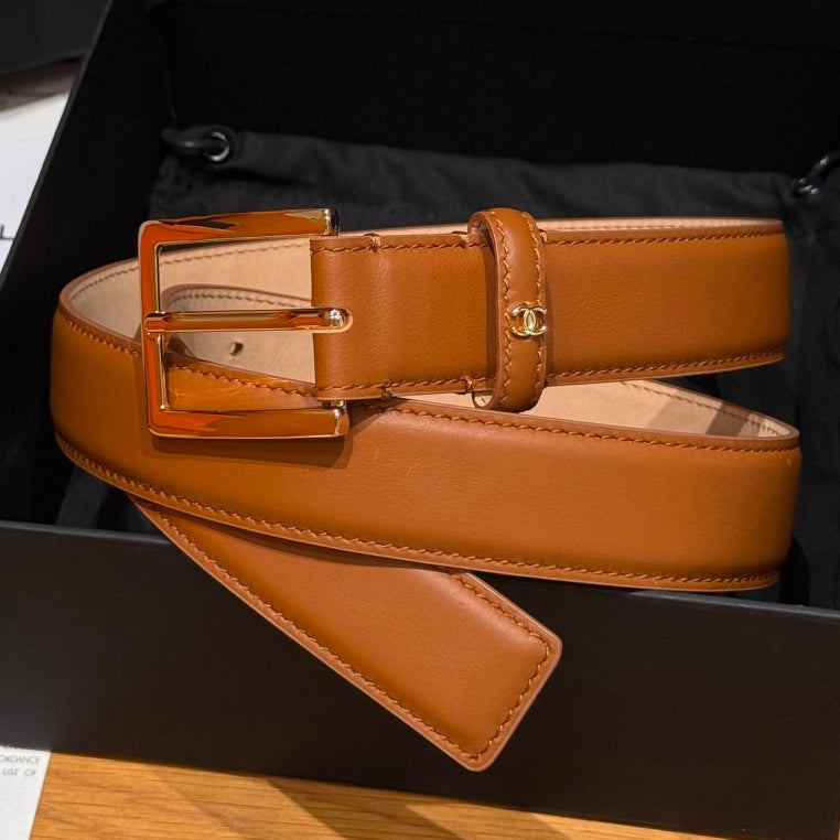Chanel 2026 Square Buckle Belt 30mm Calfskin 213908