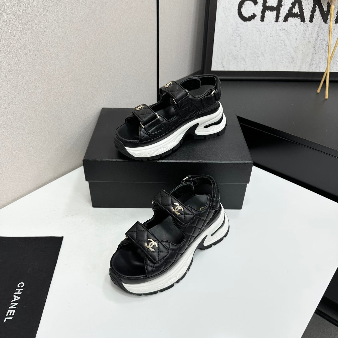 Channel 2026 Chunky Sport Sandals 65mm Patent Calfskin 894909