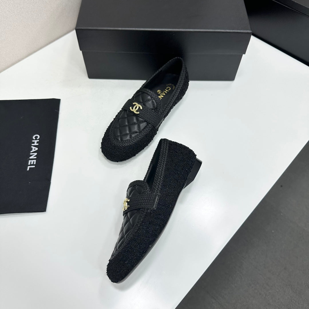 Chanel 2026 Slip-on Loafers Tweed Leather 944486