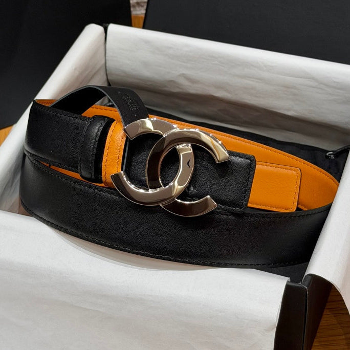 Chanel 2026 Double C Buckle Belt 30mm Leather 213837