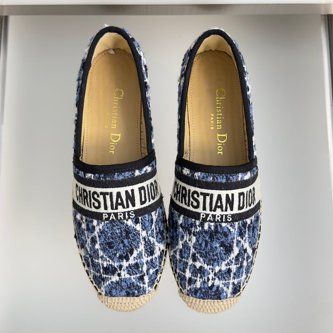 Dior 2026 Granville Espadrille Loafers Fabric Leather 972438