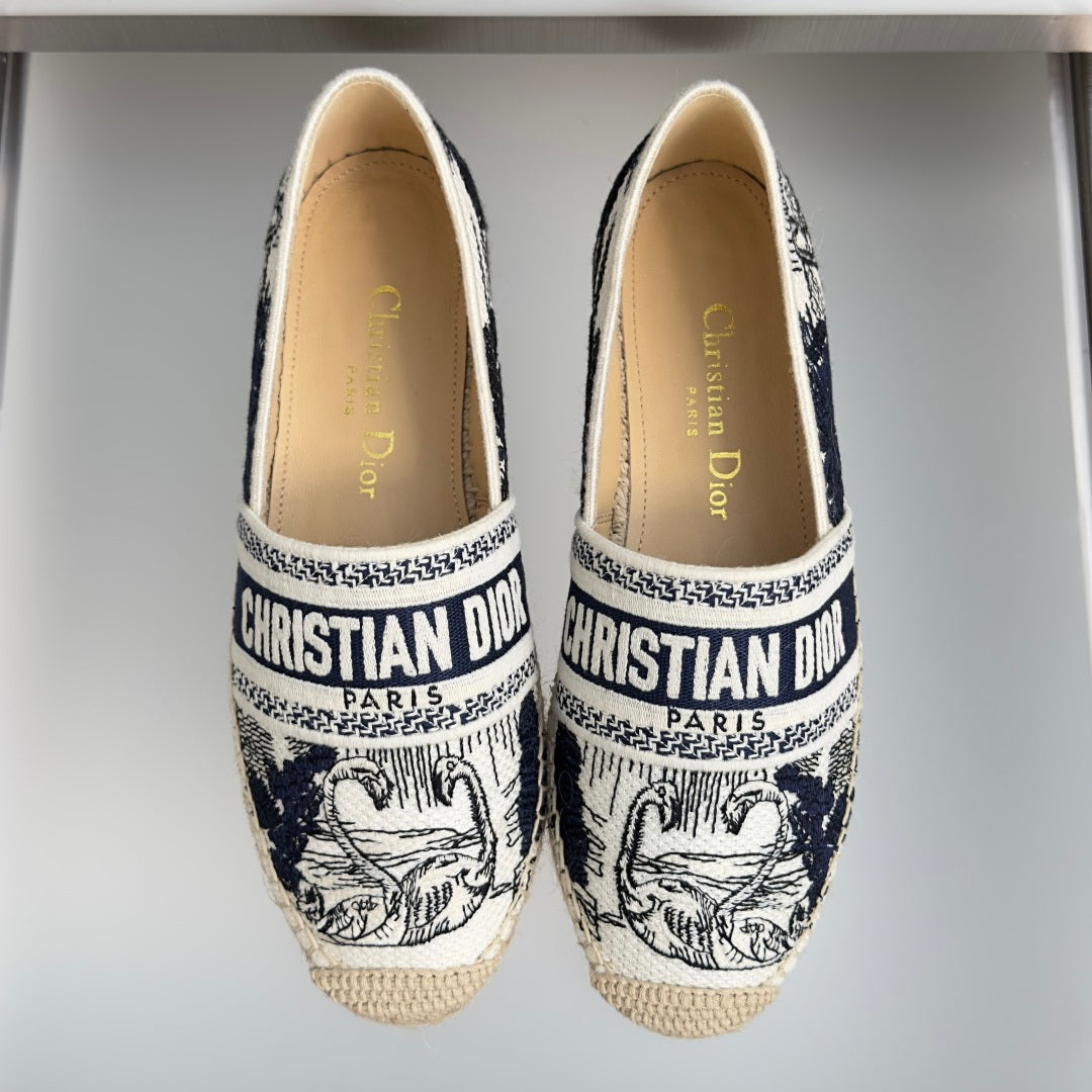 Dior 2026 Granville Espadrille Loafers Fabric Leather 972438
