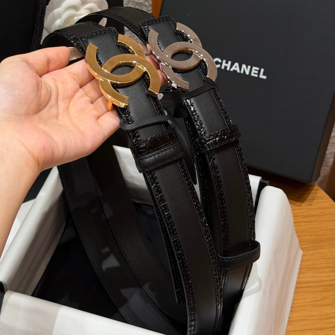 Chanel 2026 Double C Buckle Belt 30mm Calfskin 213839