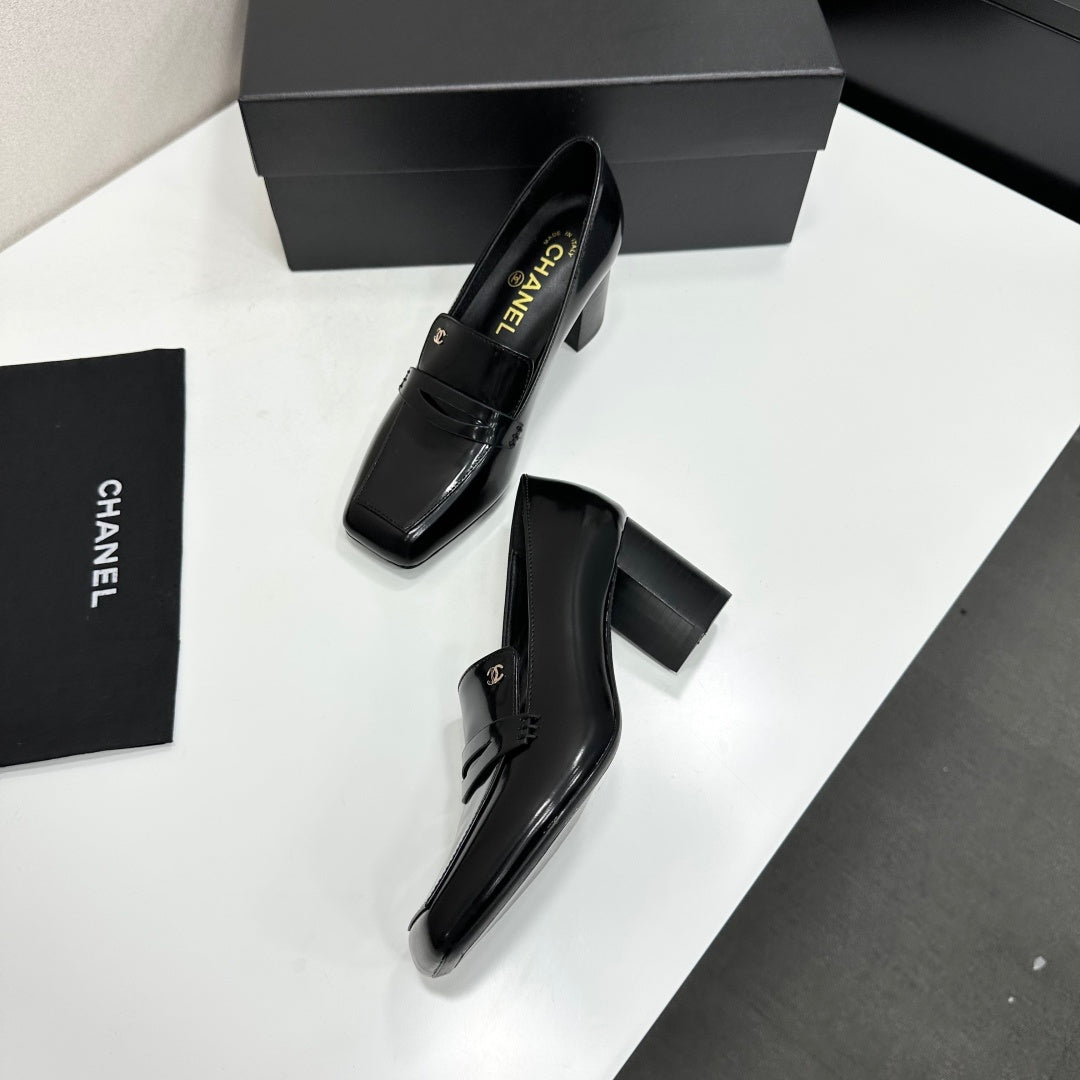 Chanel 2026 Square Toe Chunky Shoes 70mm Suede Leather 944667