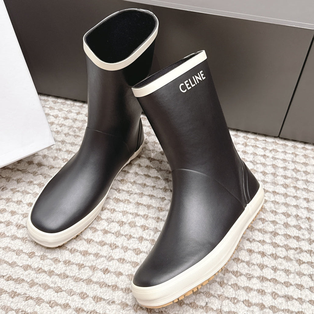 Celine 2026 Flat Rain Boots Rubber 990650