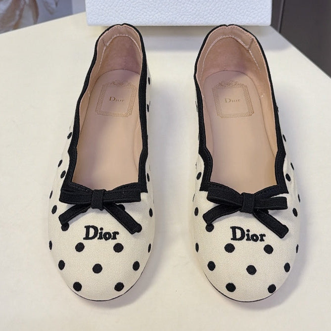 Dior 2026 Romance Round-Toe Ballet Flat Fabric 114007
