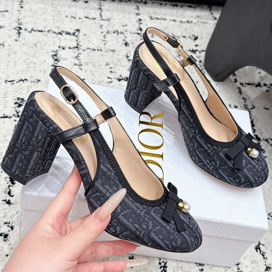 Dior 2026 Ballet Slingback 85mm Leather Canvas 139297