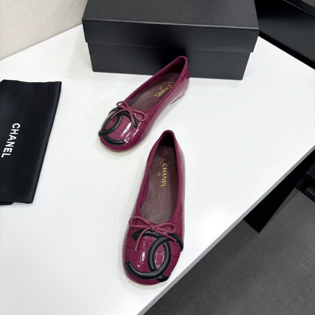 Chanel 2026 Crocodile-Embossed Ballet Flat Leather 193751