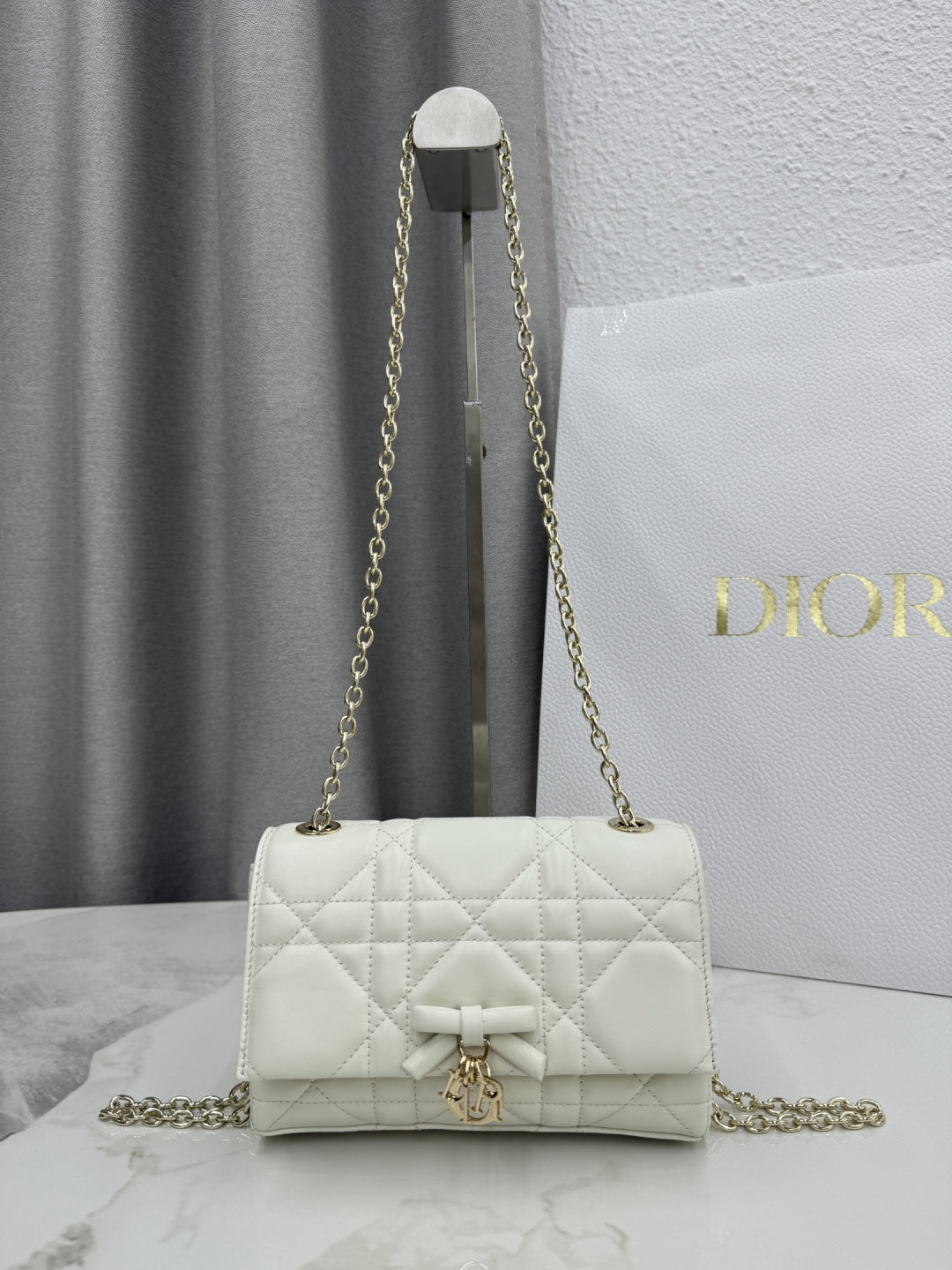 Dior 2026 Chain Bag 21cm Fabric Lambskin