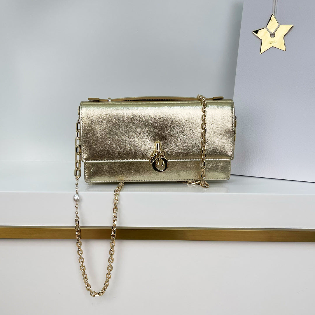 Dior 2026 Pearl Clutch Bag 21cm Leather