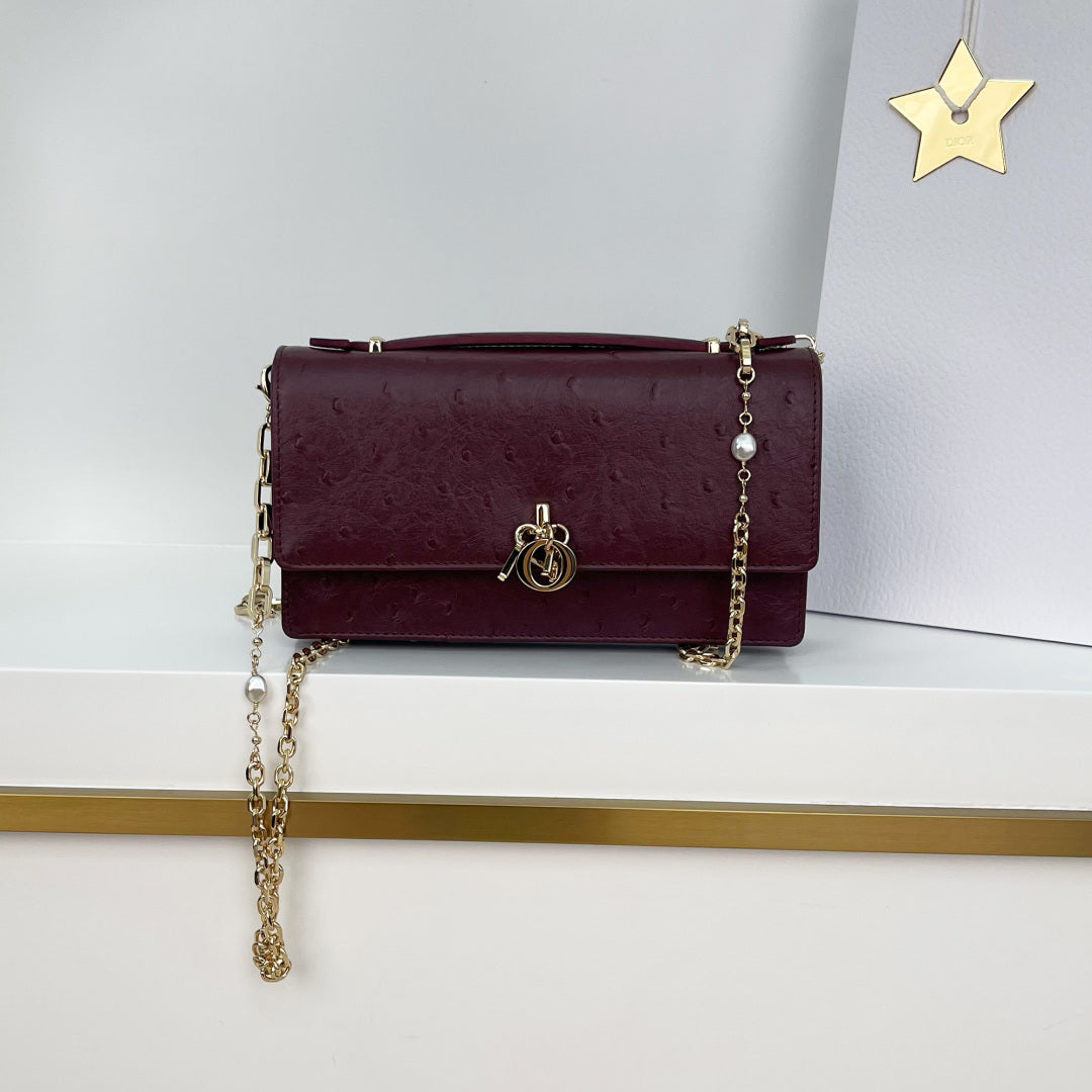 Dior 2026 Pearl Clutch Bag 21cm Leather