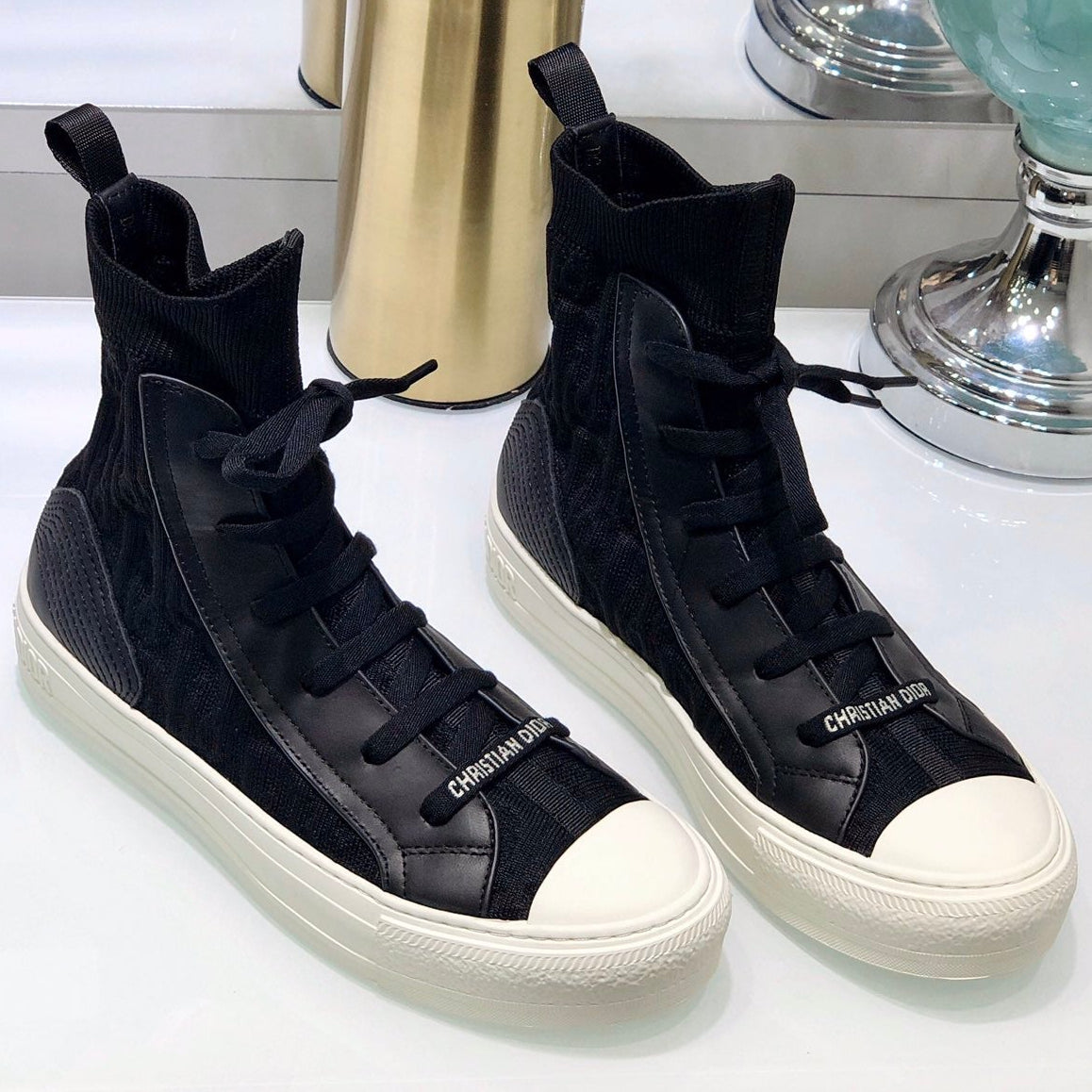 Dior 2026 Knitted High-Top Sneakers Fabric 966665