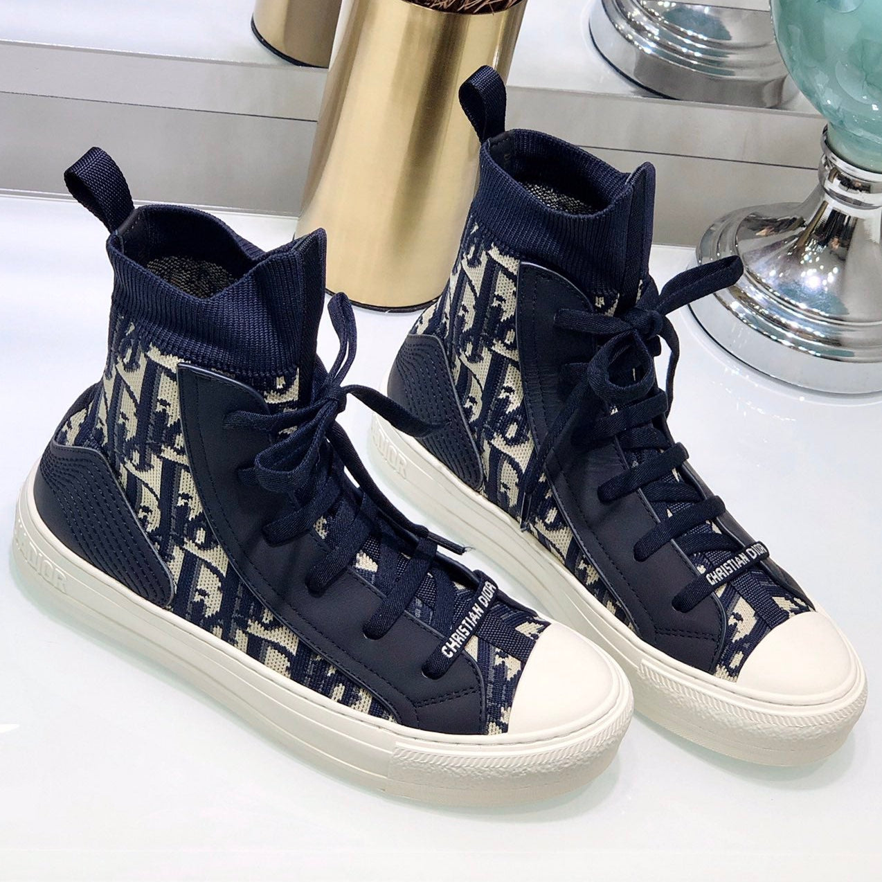 Dior 2026 Knitted High-Top Sneakers Fabric 966665