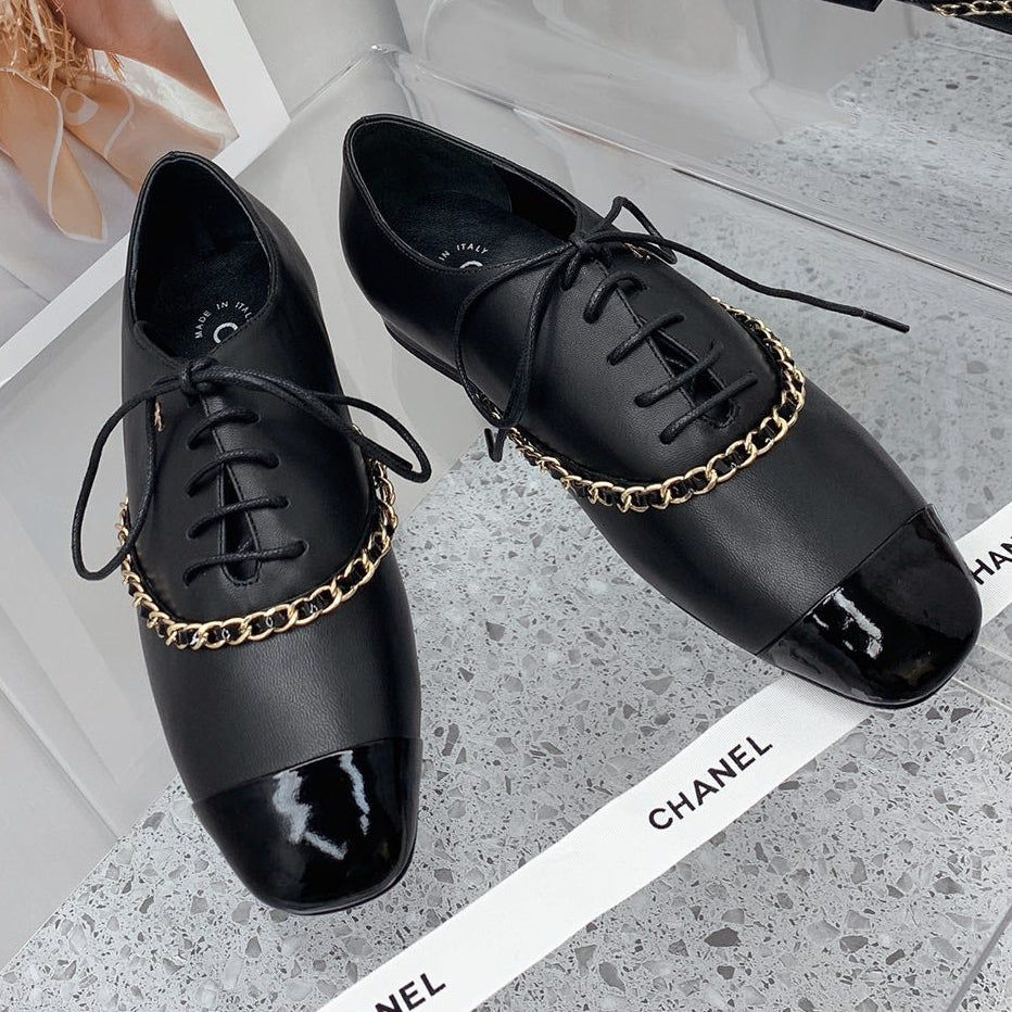 Chanel 2026 Oxfords Lace Up Loafers Cowhide 162108