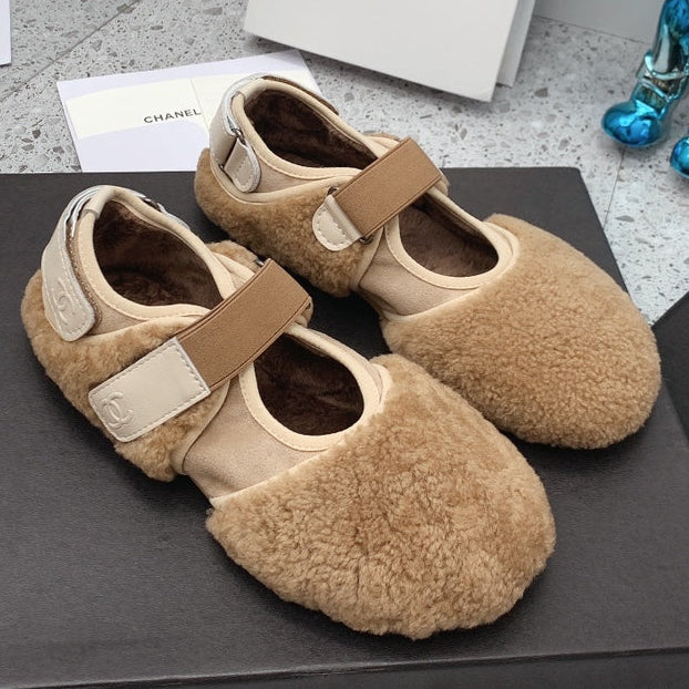 Chanel 2026 Velcro Straps Ballet Flat Wool 162234
