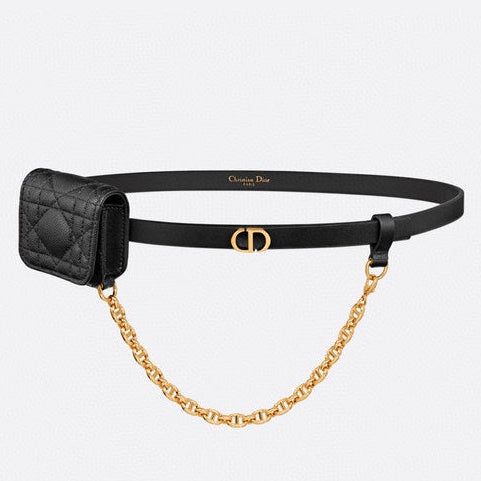 Dior 2026 Caro CD Buckle Belt Bag 15mm Black 187978