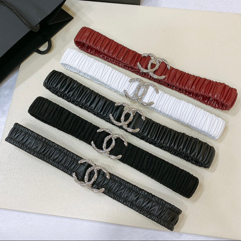 Chanel 2026 Rhinestone Twist Buckle Belt 30mm 208804
