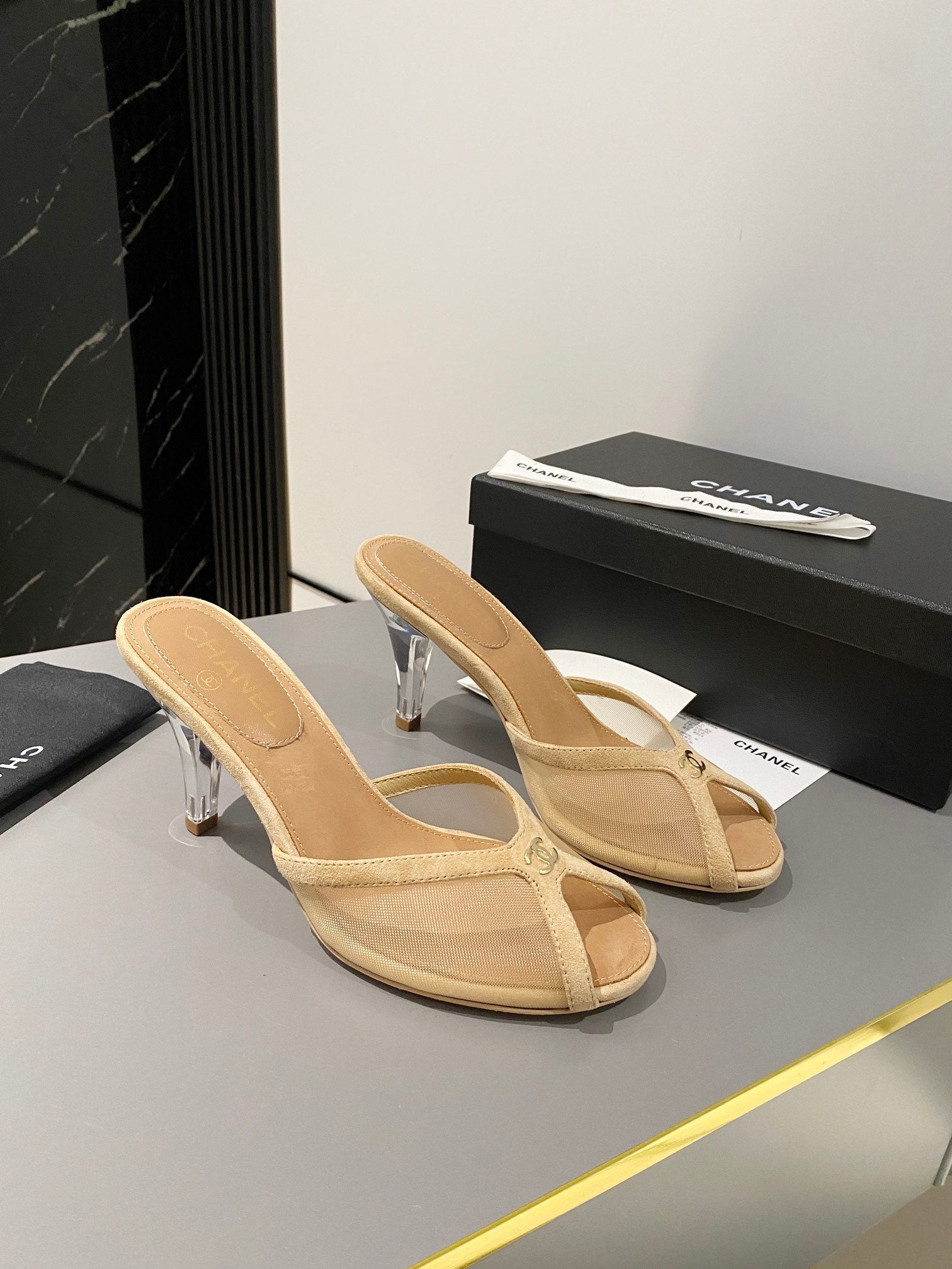 Chanel 2026 Mule Sandal 70mm Suede Leather 671441