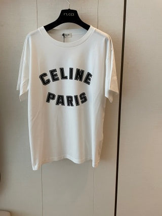 Celine Short-sleeved T-shirt Black and White Cotton