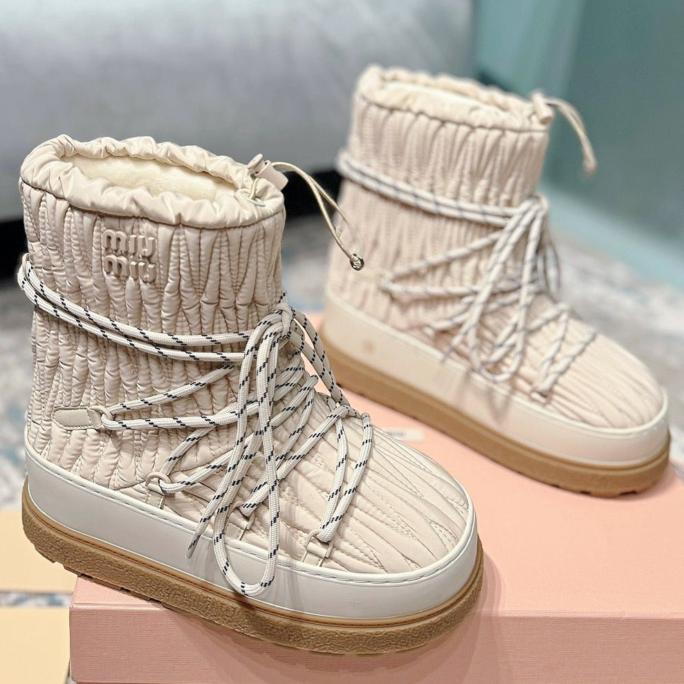 Miu Miu 2026 Snow Boots Wool Nylon 148907