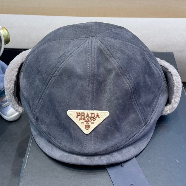 Prada Fleece Suede Trapper Hat 497694