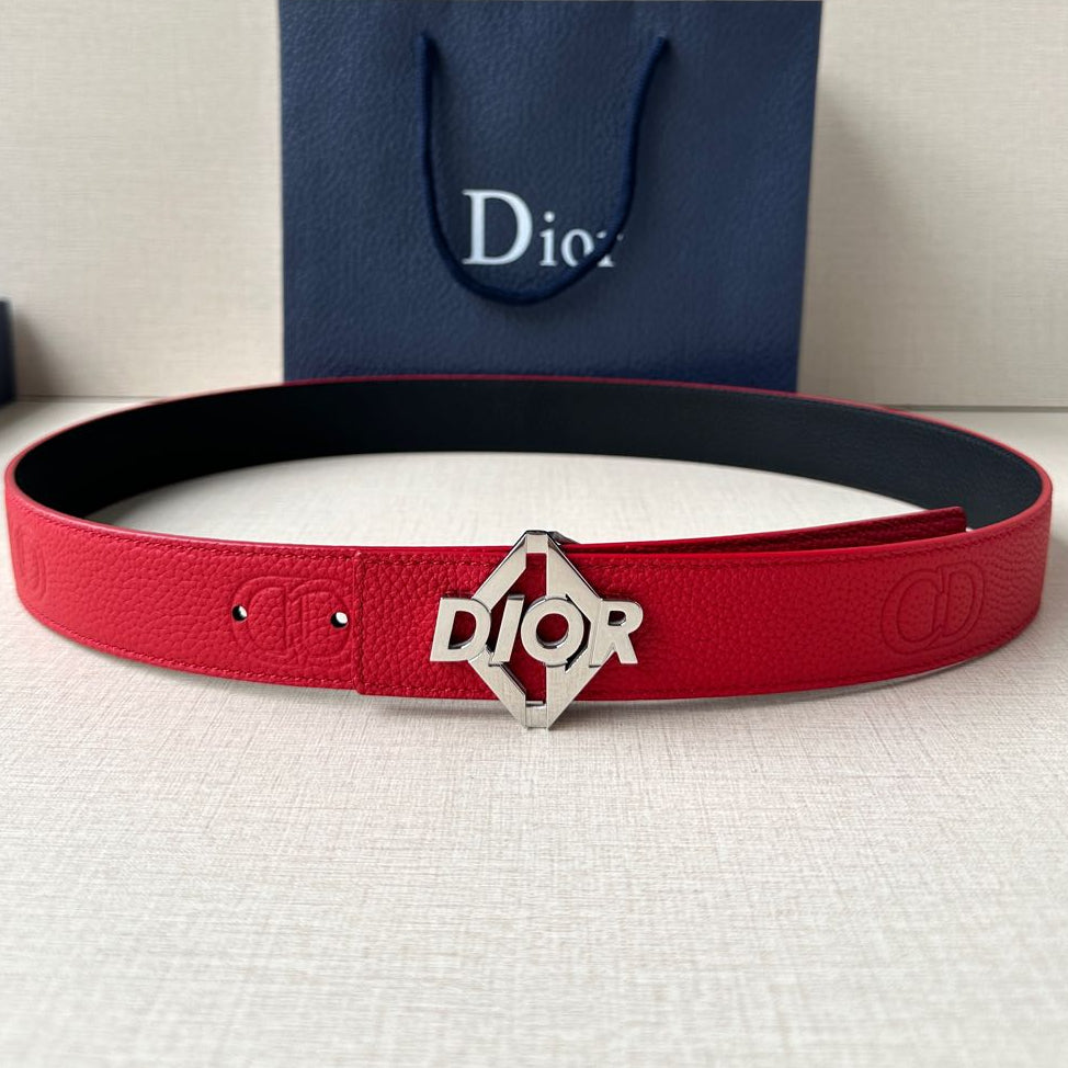 Dior 2026 CD Logo Buckle Belt 35mm Cowhide