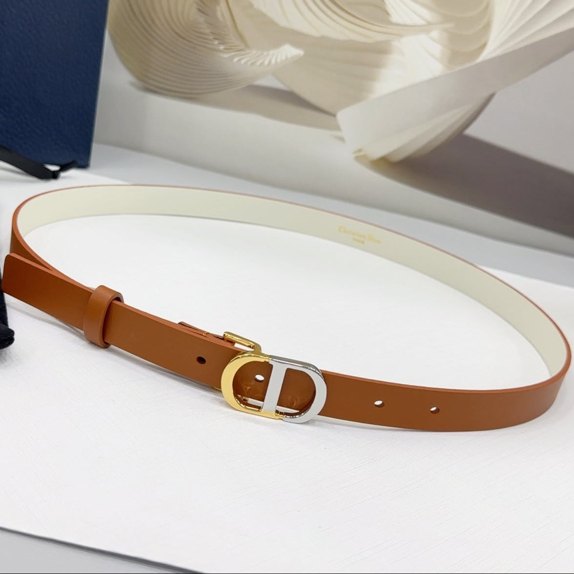 Dior 2026 Two-Tone Buckle Belt 20mm Leather 186140