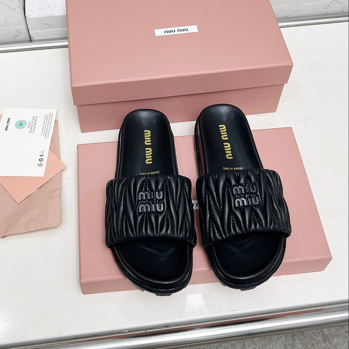 Miumiu 2026 Embroidered Slipper Sheepskin 935601