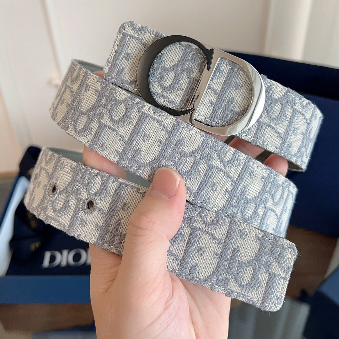 Dior 2026 Oblique Waist Belt 35mm Canvas 189414