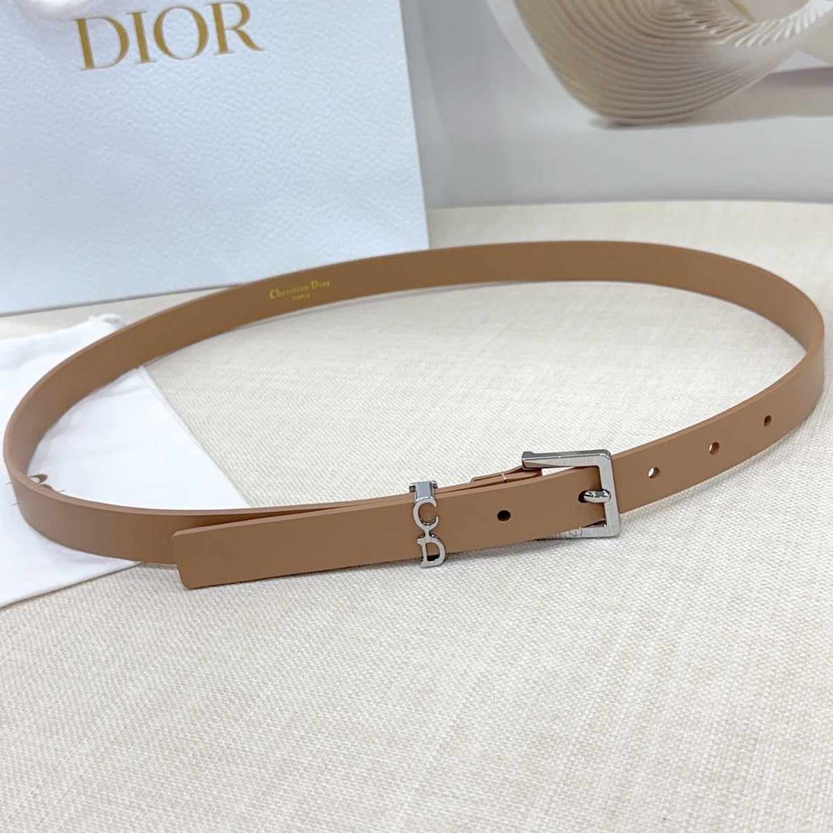 Dior 2026 Saddle Loop Belt 20mm Cowhide 190692