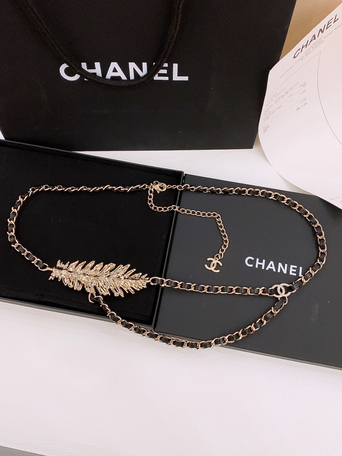 Chanel 2026 Crystal Leaf Chain Belt 214352
