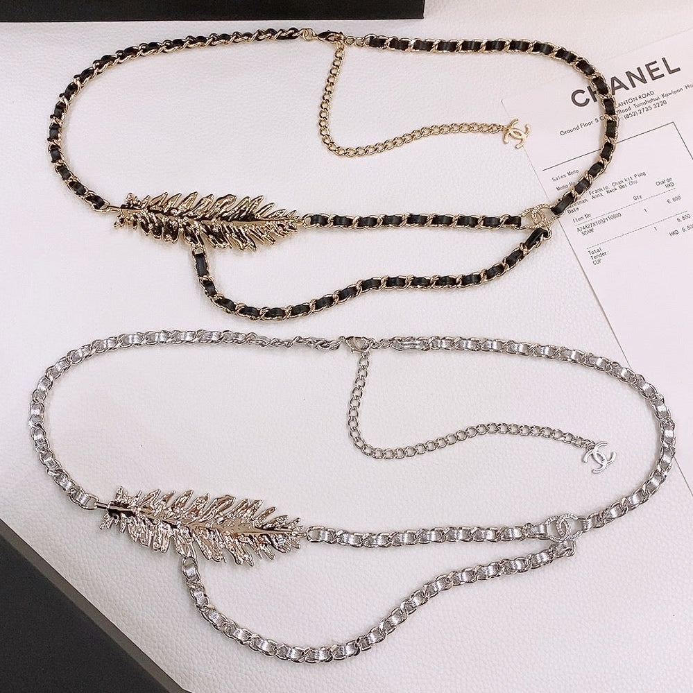 Chanel 2026 Crystal Leaf Chain Belt 214352