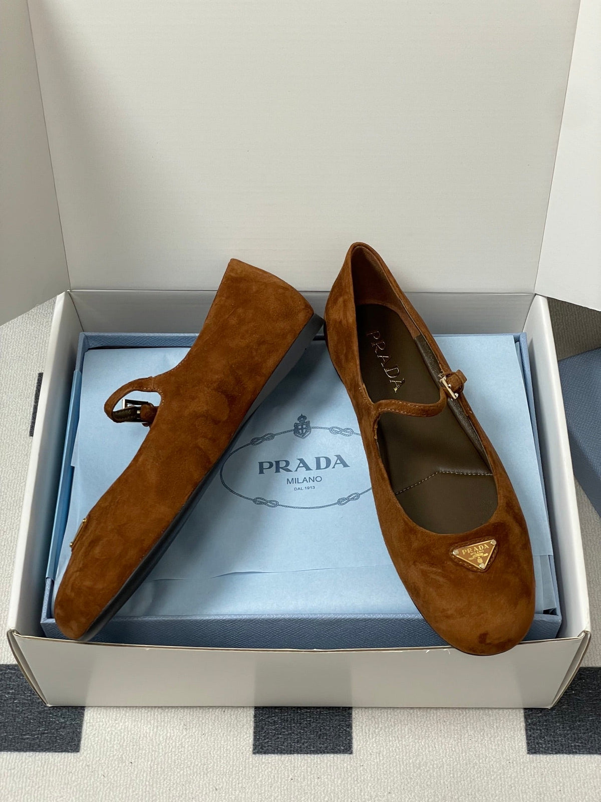 Prada 2026 Ballet Flat Suede Sheepskin 715617