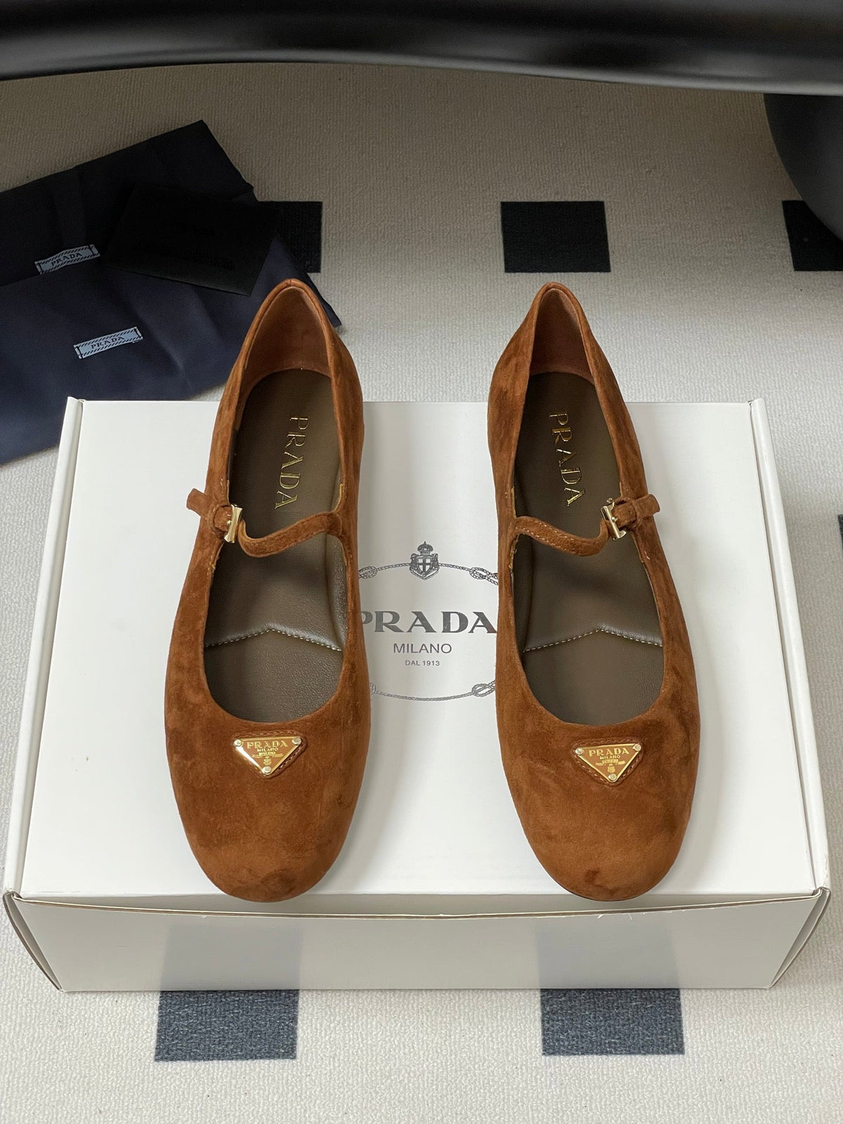 Prada 2026 Ballet Flat Suede Sheepskin 715617