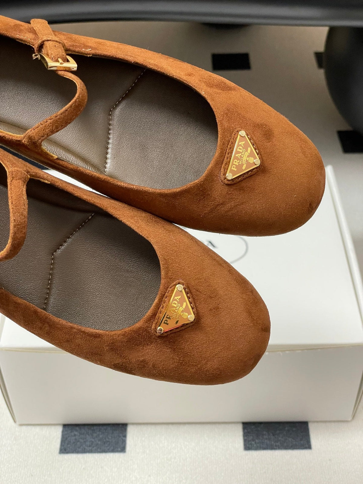 Prada 2026 Ballet Flat Suede Sheepskin 715617
