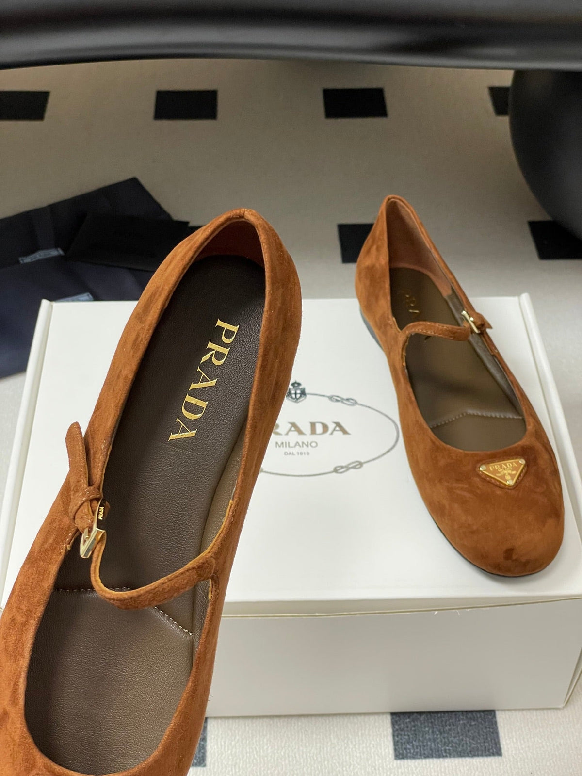 Prada 2026 Ballet Flat Suede Sheepskin 715617