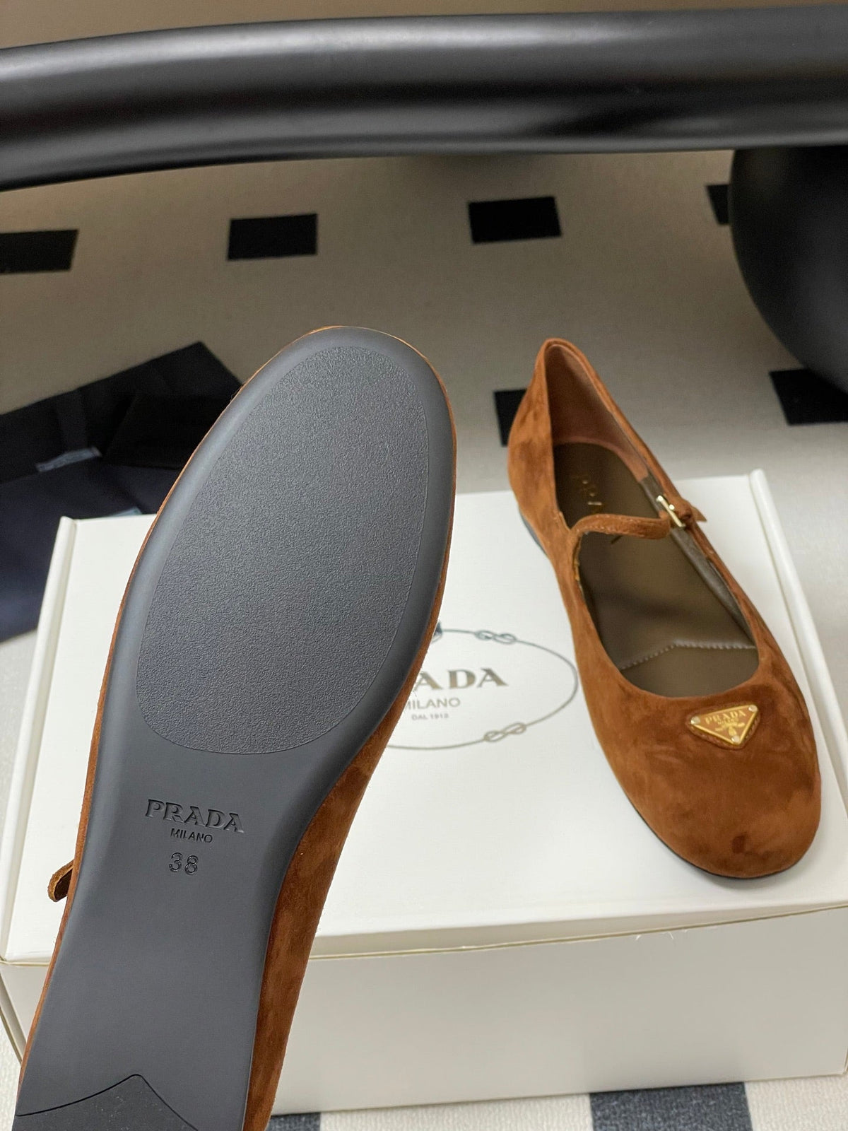 Prada 2026 Ballet Flat Suede Sheepskin 715617