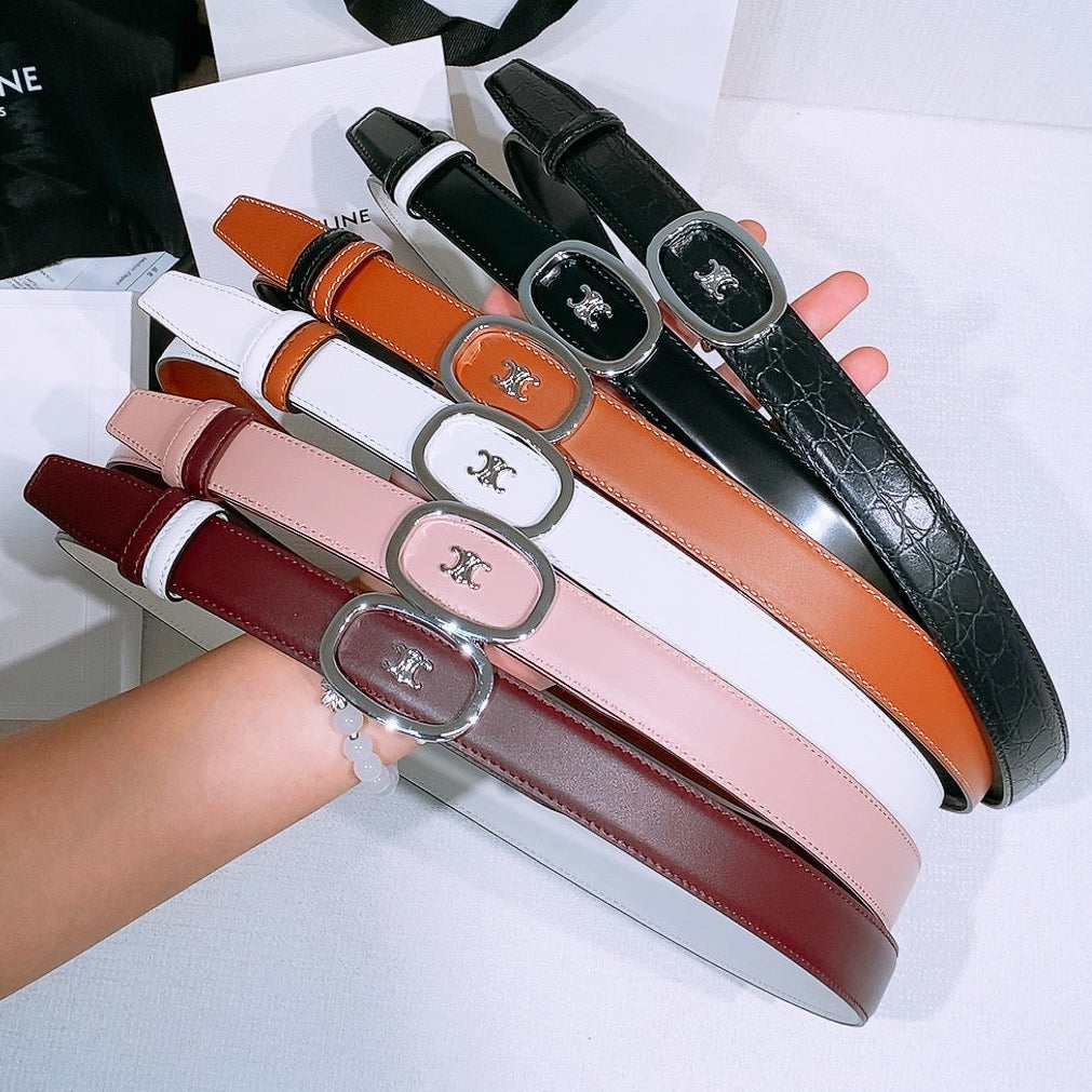 Celine 2026 Triomphe Classic Reversible Belt 25mm Leather 191084