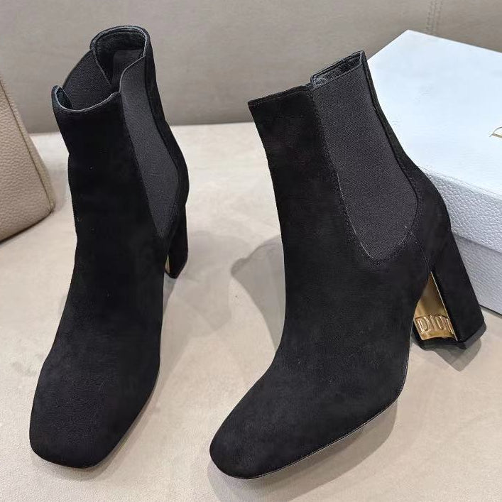 Dior 2026 D-Art Heeled Ankle Boots 80mm Suede Leather 139822