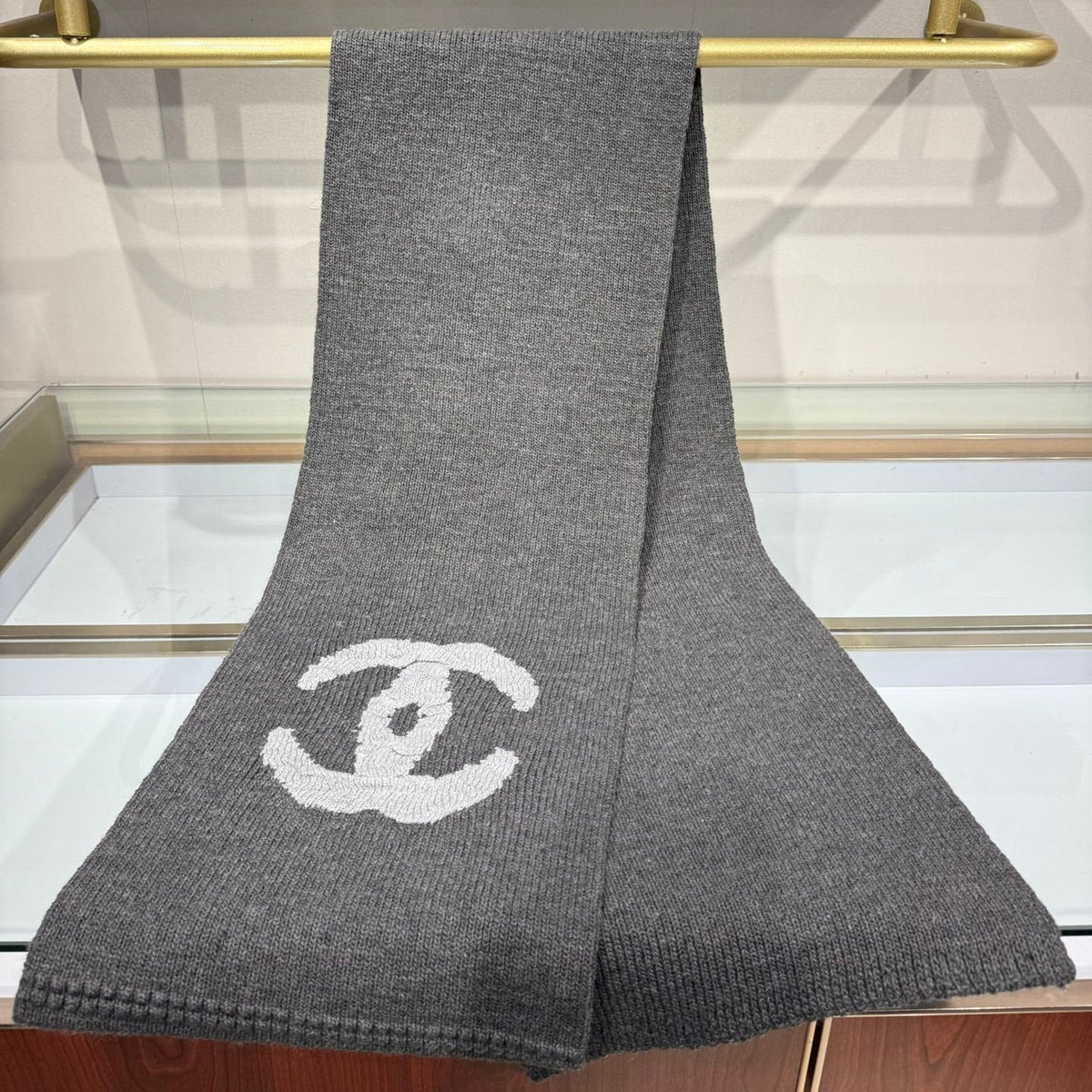 Chanel 2026 CC Logo Scarf 190cm Wool 197275