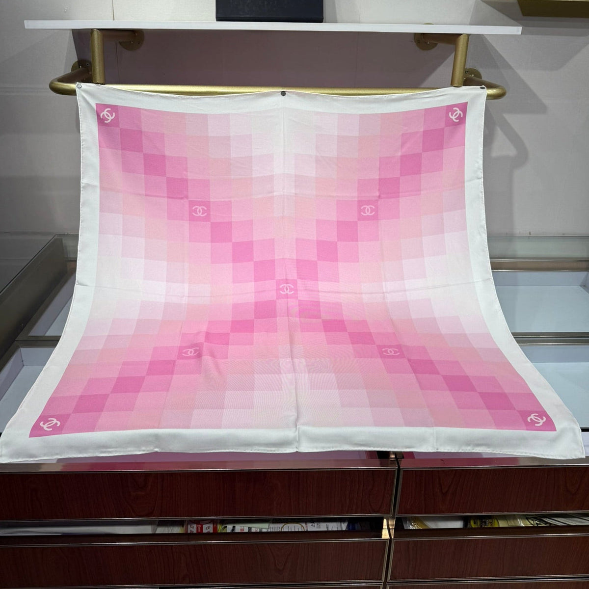 Chanel 2026 Gradient Pattern Scarf 90cm Silk 200709
