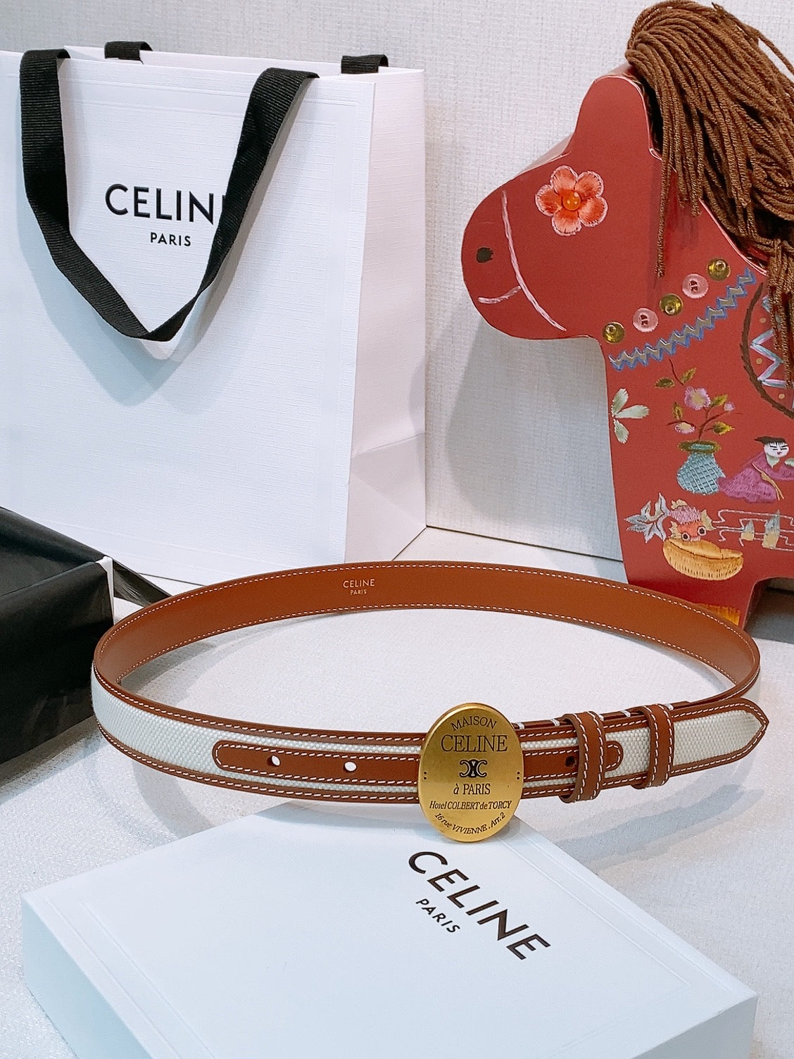 Celine 4.5cm Belt Buckle 2.5cm Width Leather 2