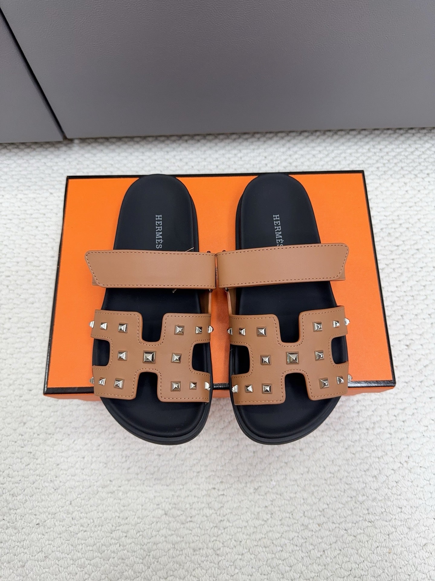 Hermes 2026 Chypre Sandal With Studs Cowhide 779049