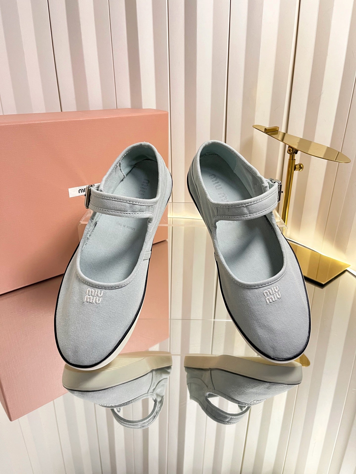 Miumiu 2026 Drill Ballet Flat Canvas 922964