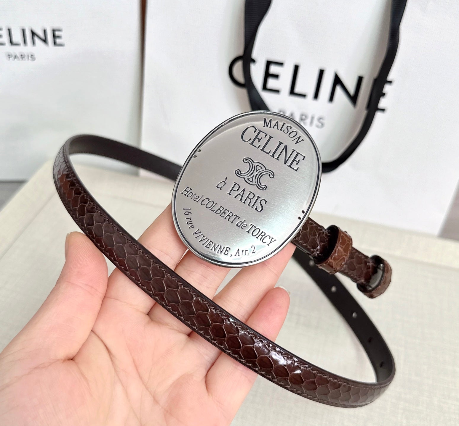 Celine 2026 Little Maison Belt 13mm Leather 205097