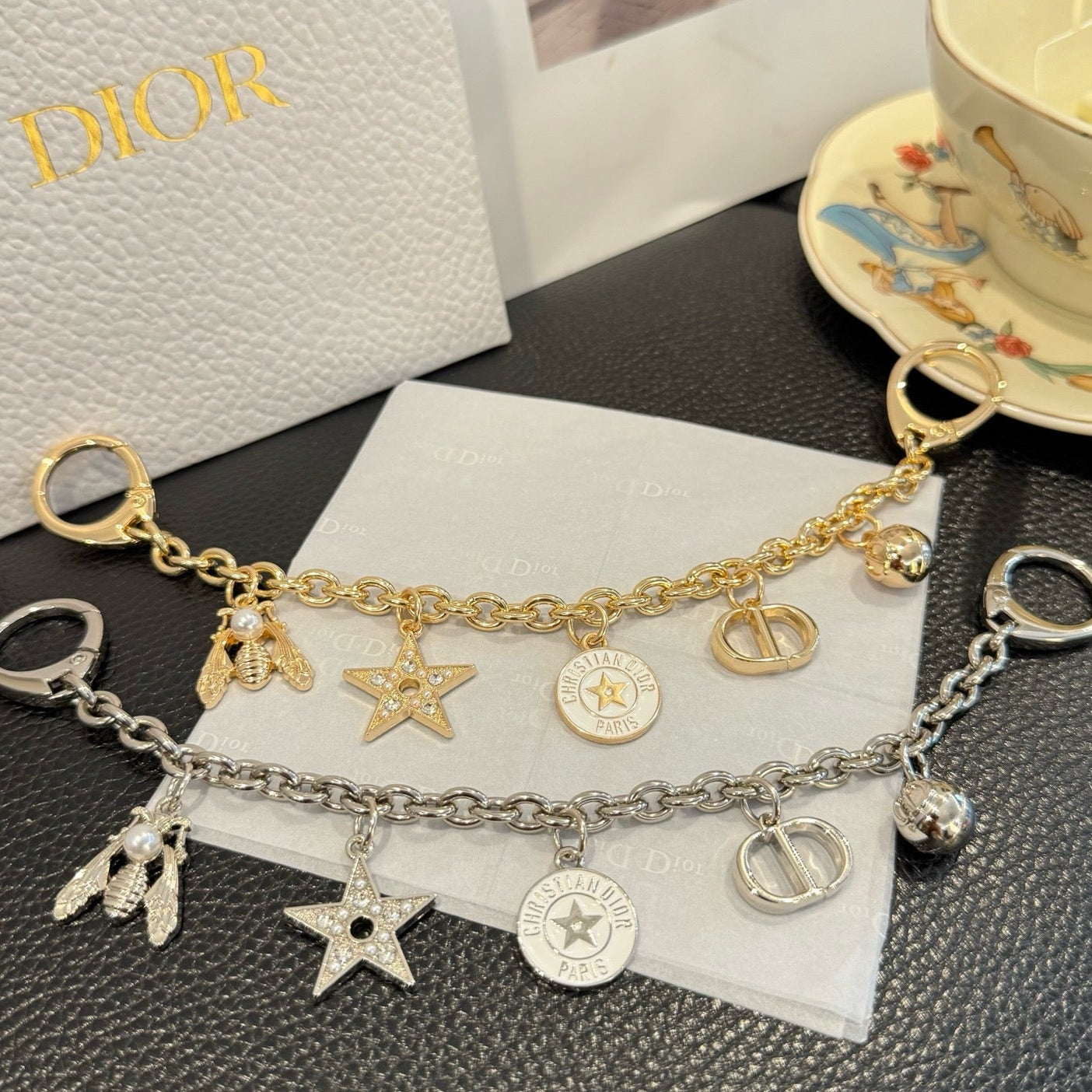 Dior Metal Charm Keychain 353620