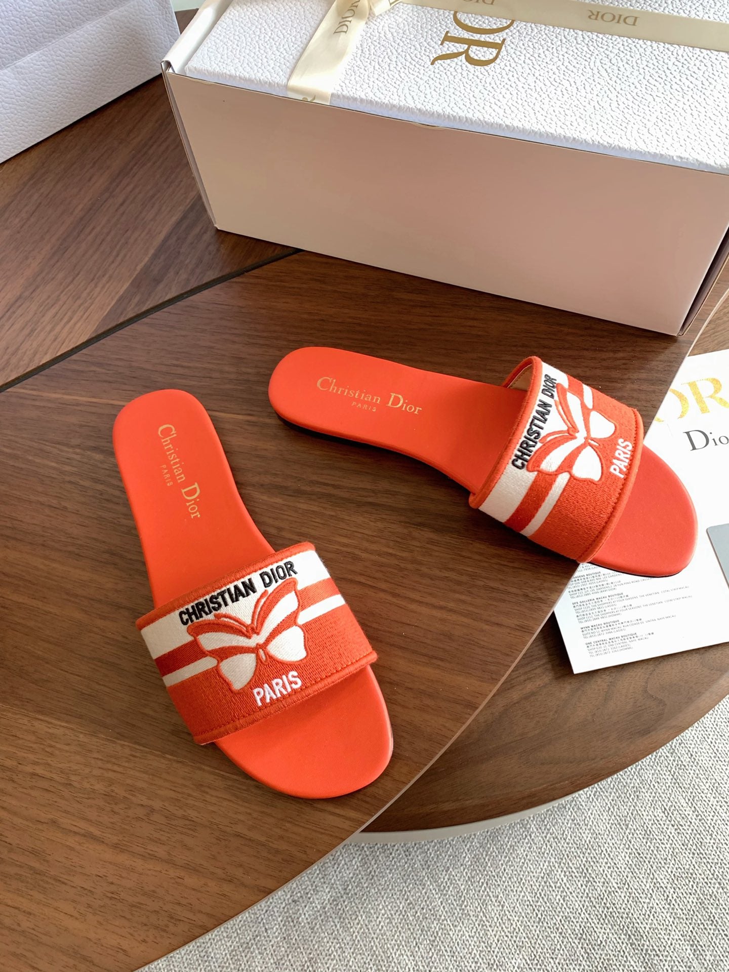 Dior 2026 Butterfly Embroidered Slipper Canvas 878189