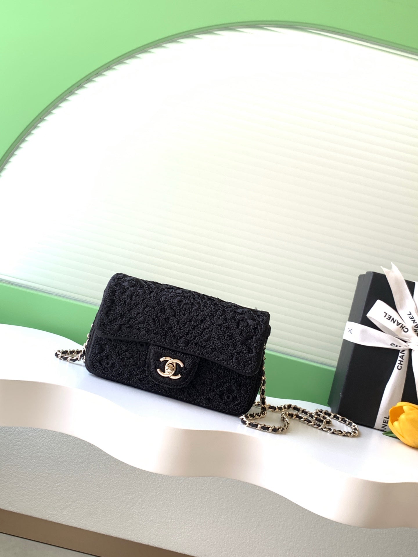 Chanel 2026 Crochet Bag 21cm Wool Leather 292266