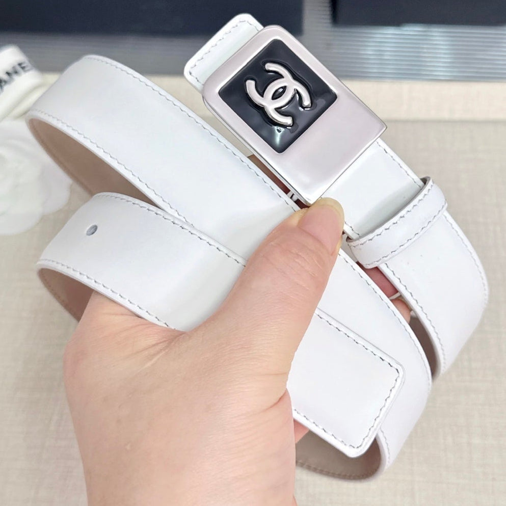 Chanel 2026 Square CC Buckle Belt 30mm Cowhide 209873