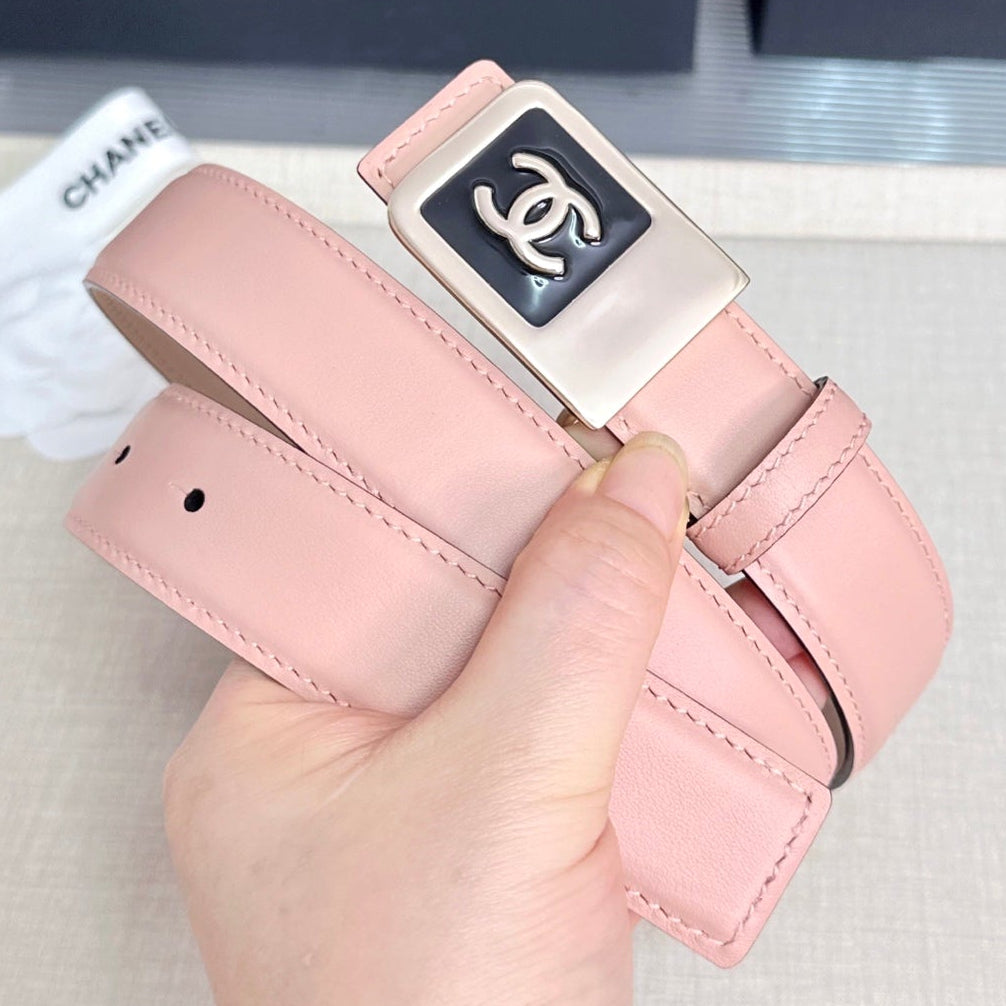 Chanel 2026 Square CC Buckle Belt 30mm Cowhide 209873